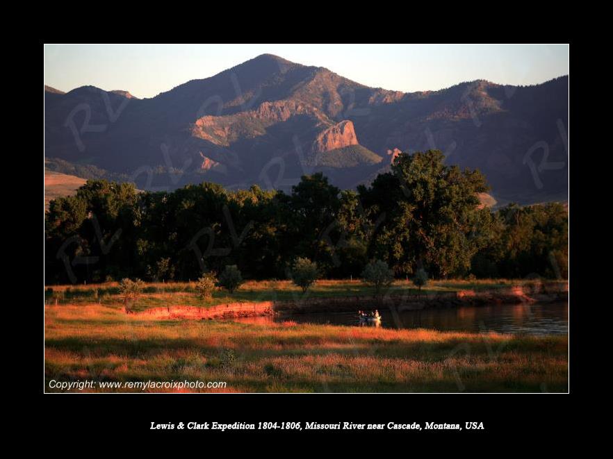 Lewis & Clark Expedition 1804-1806 Missouri River near Cascade Montana USA