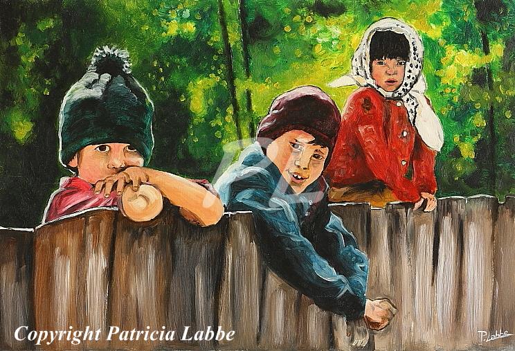 Enfants des Maramures - Huile sur toile - Format 55x38 cm