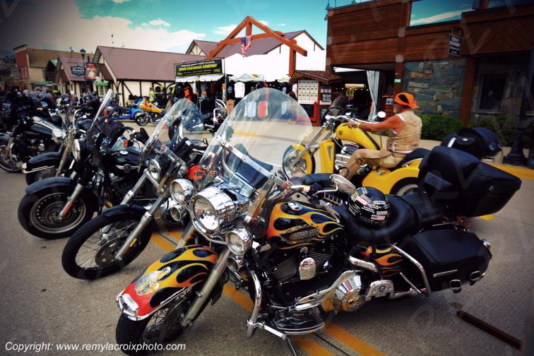 Harley-Davidson Motorcycle Hill City Bikers Black Hills South Dakota USA www.remylacroixphoto.com