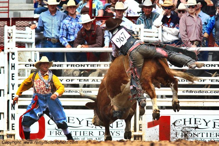 Cheyenne Frontier Days rodeo Bull Riding Wyoming USA www.remylacroixphoto.com