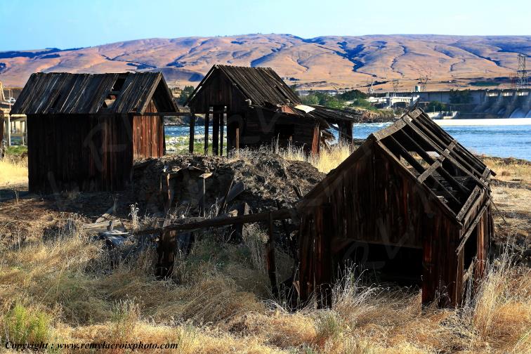 The Dalles Dam Fisher's Camp Columbia River Oregon USA www.remylacroixphoto.com
