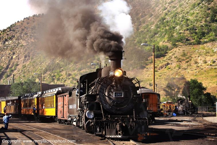 Steam train Durango Silverton Rocky Mountains Colorado USA www.remylacroixphoto.com