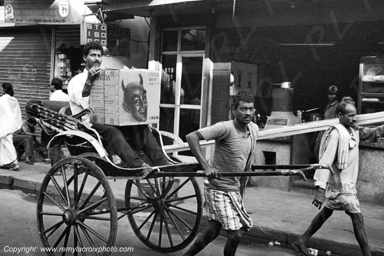 Horses Men Devil Calcutta Bengale Occidental West Bengal Inde India www.remylacroixphoto.com