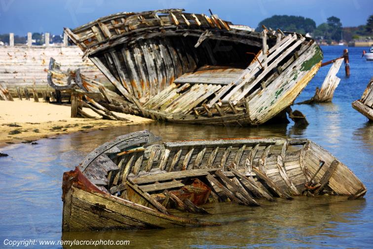 Cimeti�re marin du Magou�r rivi�re d'Etel Morbihan France