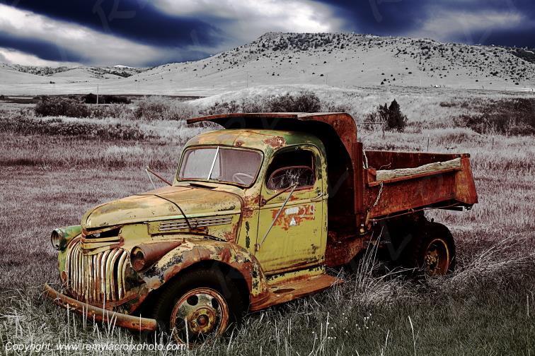 Truck Chevrolet wreck Harrison Montana USA www.remylacroixphoto.com
