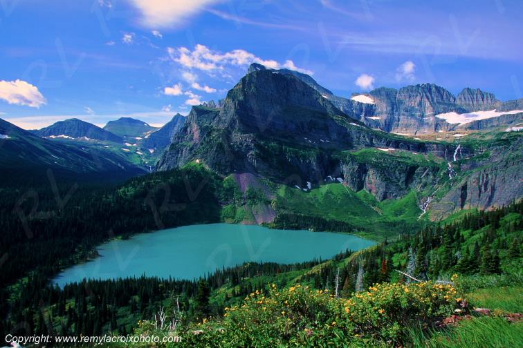 Grinnell Lake Rocky Mountains Glacier National Park Montana USA