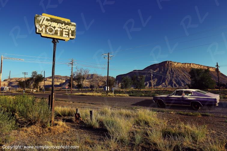 Dodge Charger 1967 Thompson Springs Motel Utah USA www.remylacroixphoto.com