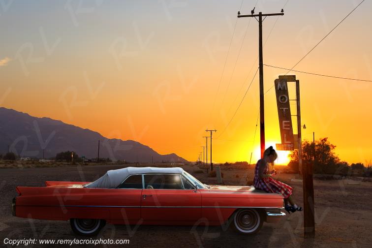 Cadillac DeVille Convertible 1963 Newberry Springs Route 66 Bagdad Cafe Californie California USA www.remylacroixphoto.com