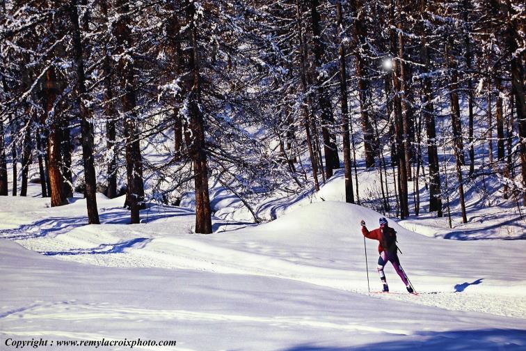 Ski de fond Serre-Chevalier Hautes Alpes Provence-Alpes-C�te d'Azur PACA France www.remylacroixphoto.com