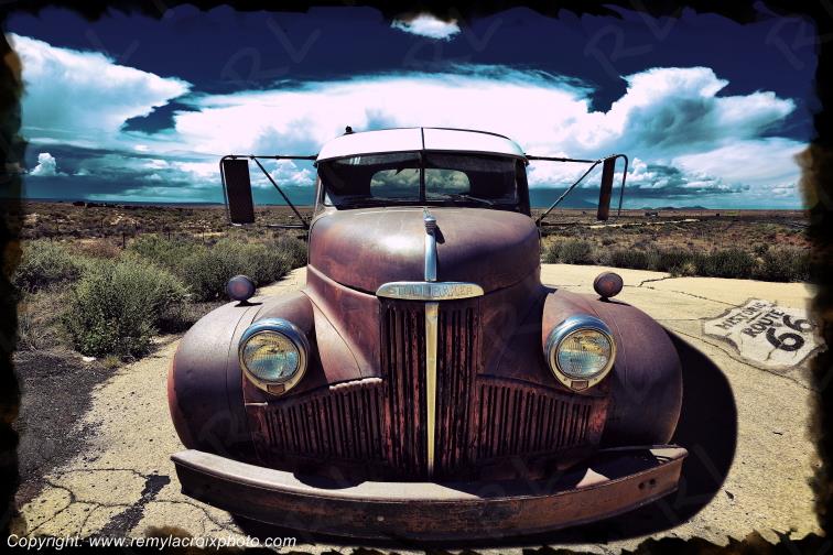 Studebaker Truck 1947 M Serie wreck Route 66 Two Guns Arizona USA www.remylacroixphoto.com