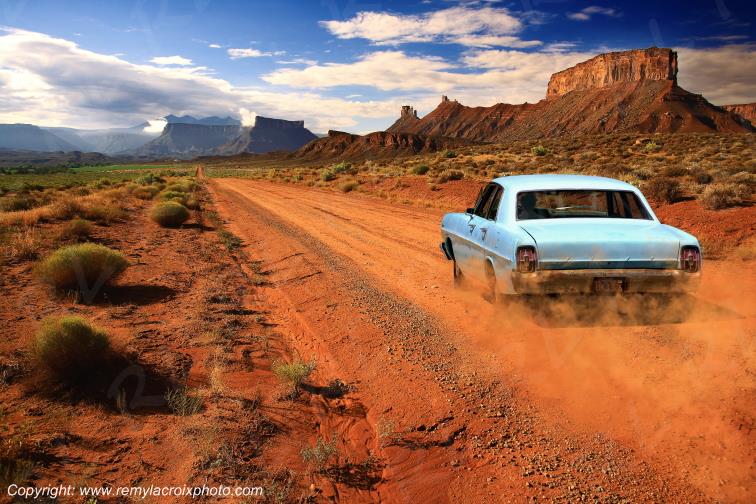 Colorado Valley near Moab Ford Galaxie 500 1967 Utah USA