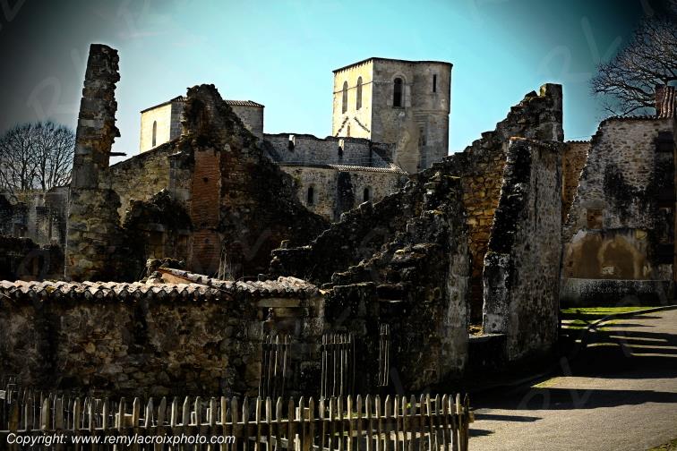 Village martyr de Oradour sur Glane �glise Haute-Vienne,France