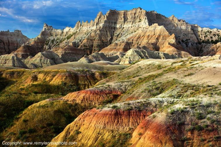 Yellow Mounds Badlands National Park South Dakota USA