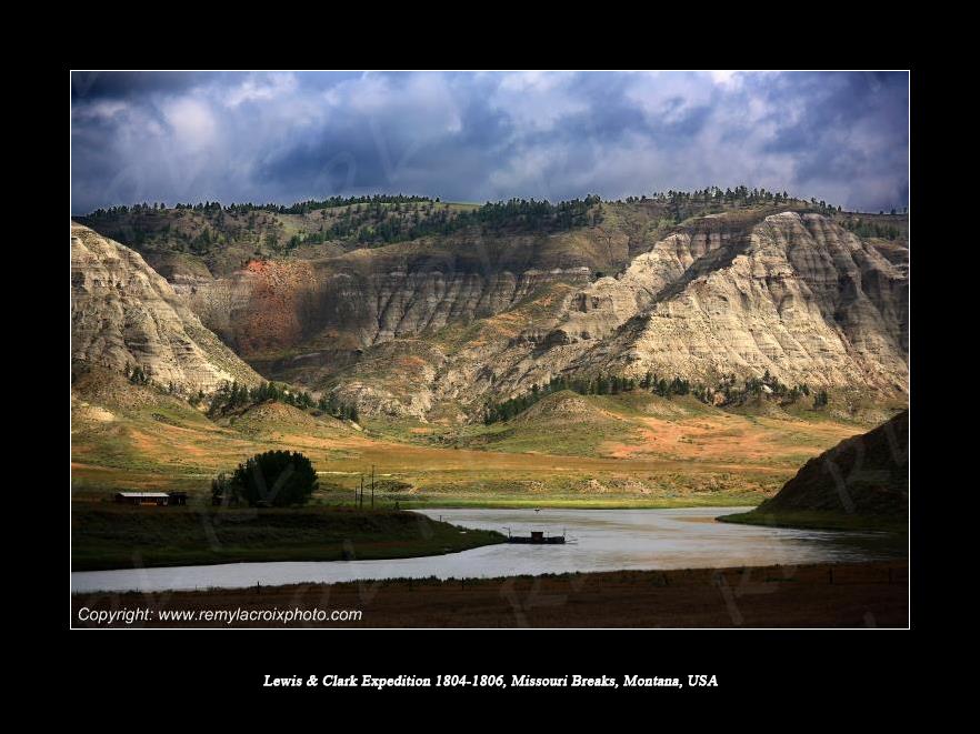 Lewis & Clark Expedition 1804-1806 Missouri Breaks Mc Clelland Ferry Montana USA