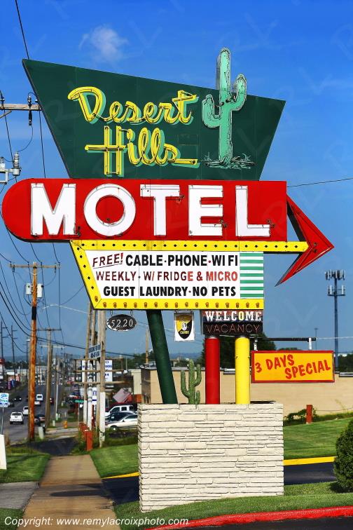 Tulsa Desert Hills Motel Route 66 Oklahoma USA www.remylacroixphoto.com
