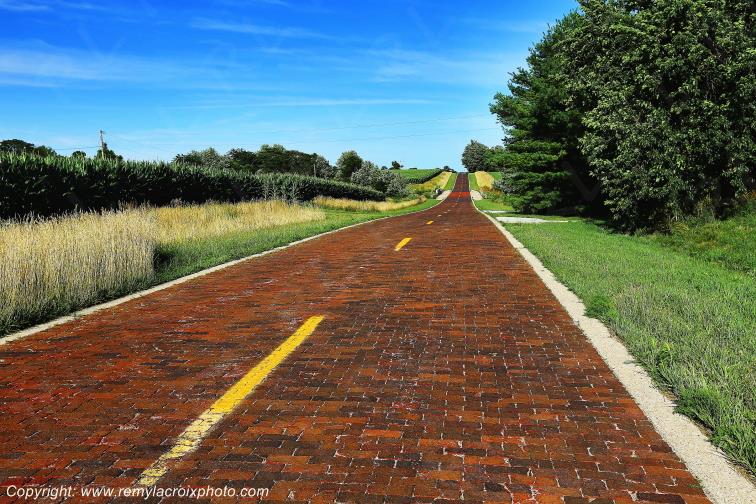 Auburn Brick Road Route 66 Illinois USA www.remylacroixphoto.com