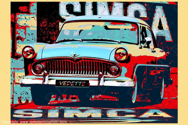 Simca Vedette Trianon 1955 Pop-Art Style www.remylacroixphoto.com