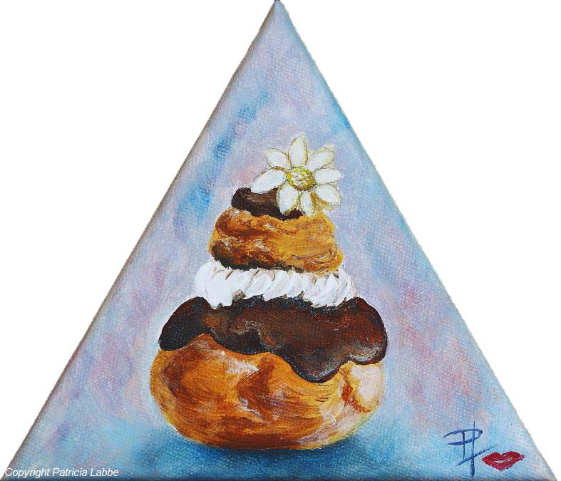 La religieuse - Acrylique sur toile triangulaire - Format 20x20 cm