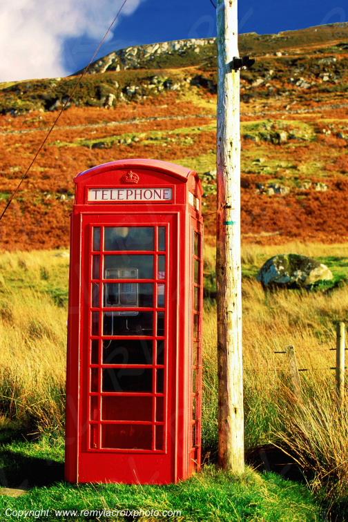 Red phone box Knapdale Highlands �cosse Scotland