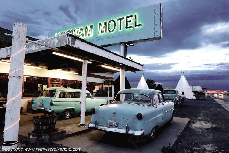 Wigwam Motel Holbrook Route 66 The Mother Road Ford Fordor 1952 Arizona USA www.remylacroixphoto.com