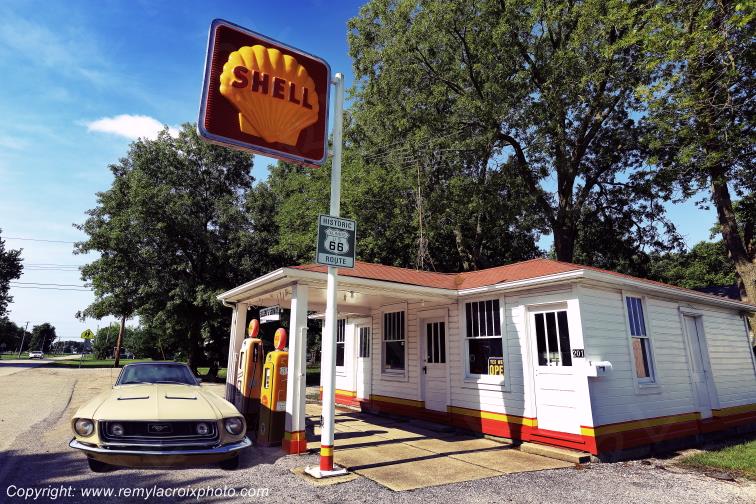 The Soulsby Service Station Route 66 Ford Mustang 1968 Mount Olive Illinois USA www.remylacroixphoto.com