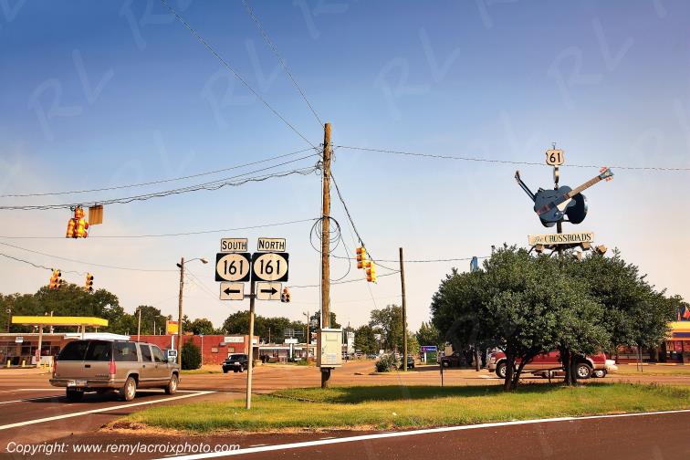 Clarksdale The Crossroads Sign Blues Highway 61 Mississippi USA www.remylacroixphoto.com
