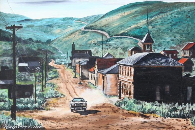 Bodie, ville fant�me - Huile sur carton entoil� 38x55 cm