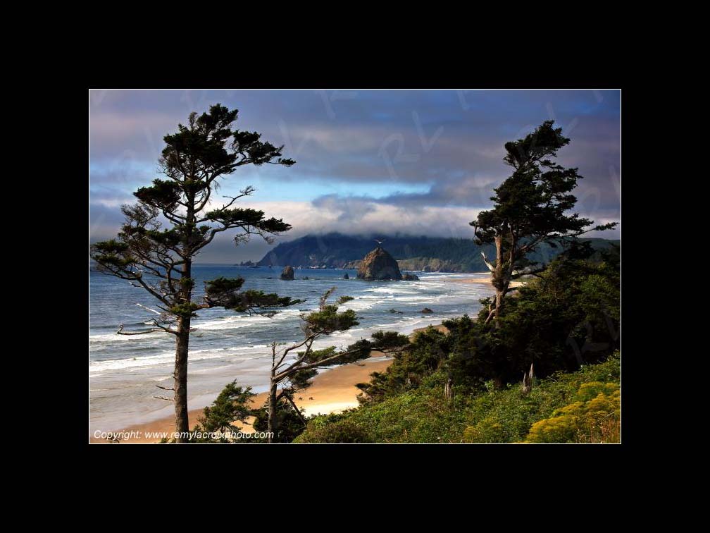 Lewis & Clark Expedition 1804-1806 Haystade Rock Cannon Beach Oregon USA