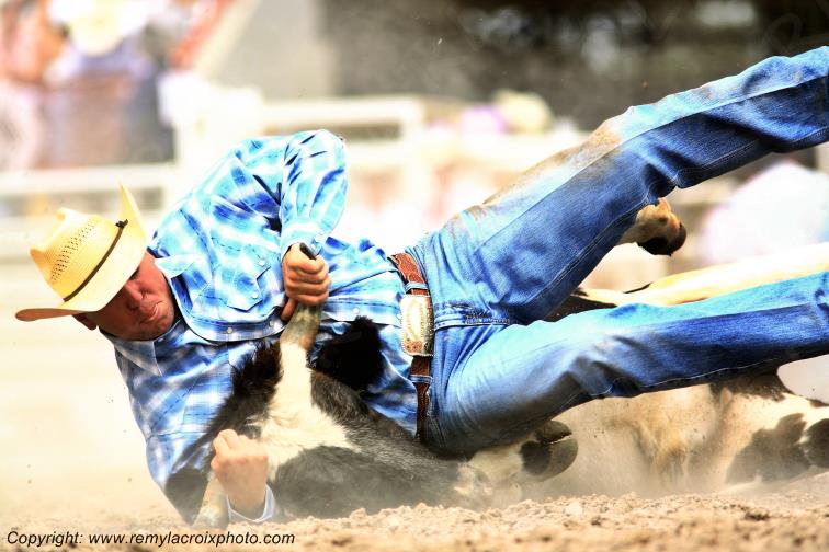 Rodeo Cheyenne Frontier Days steer-wrestling Wyoming USA www.remylacroixphoto.com
