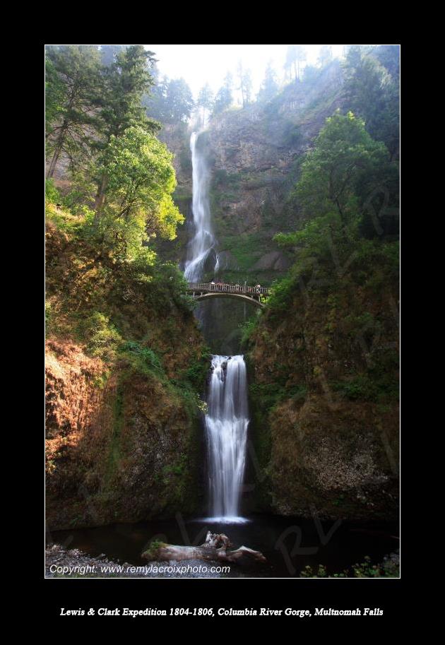 Lewis & Clark Expedition 1804-1806 Columbia River Gorge Multnomah Falls Oregon USA