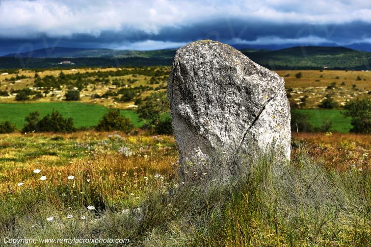 Menhir de la Trivalle Rogues Gard Occitanie Languedoc Roussillon France www.remylacroixphoto.com
