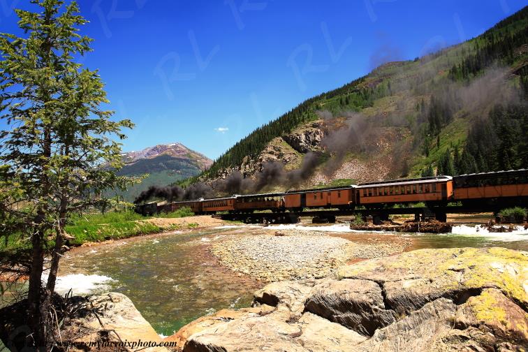 Steam train Durango Silverton Rocky Mountain Colorado USA www.remylacroixphoto.com