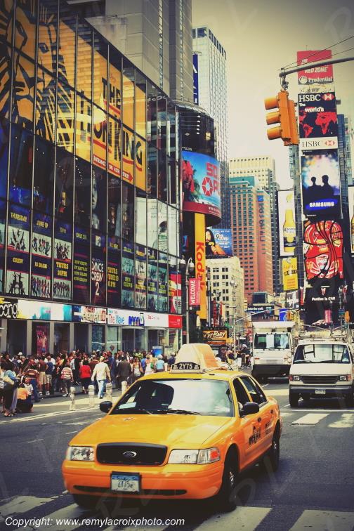 Times Square Yellow Cab Manhattan New-York City New-York USA www.remylacroixphoto.com