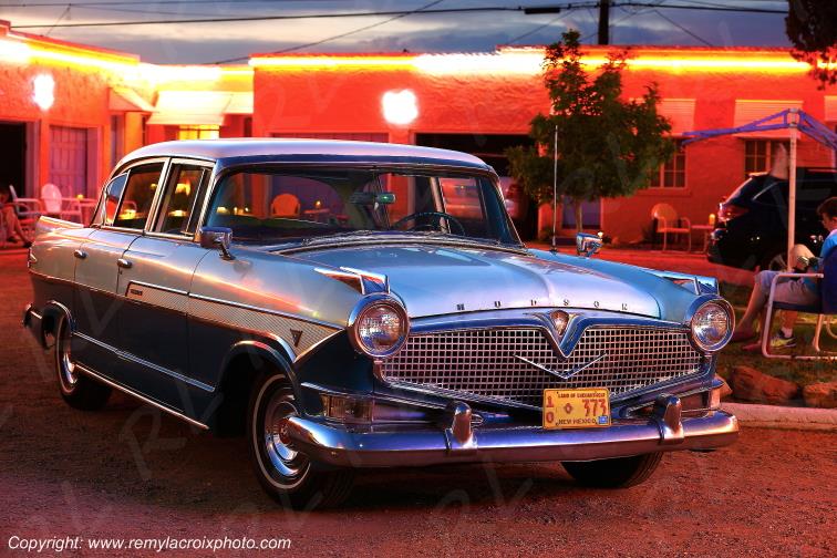 Hudson Hornet Hollywood 1957 Blue Swallow Motel Route 66 Tucumcari New Mexico USA