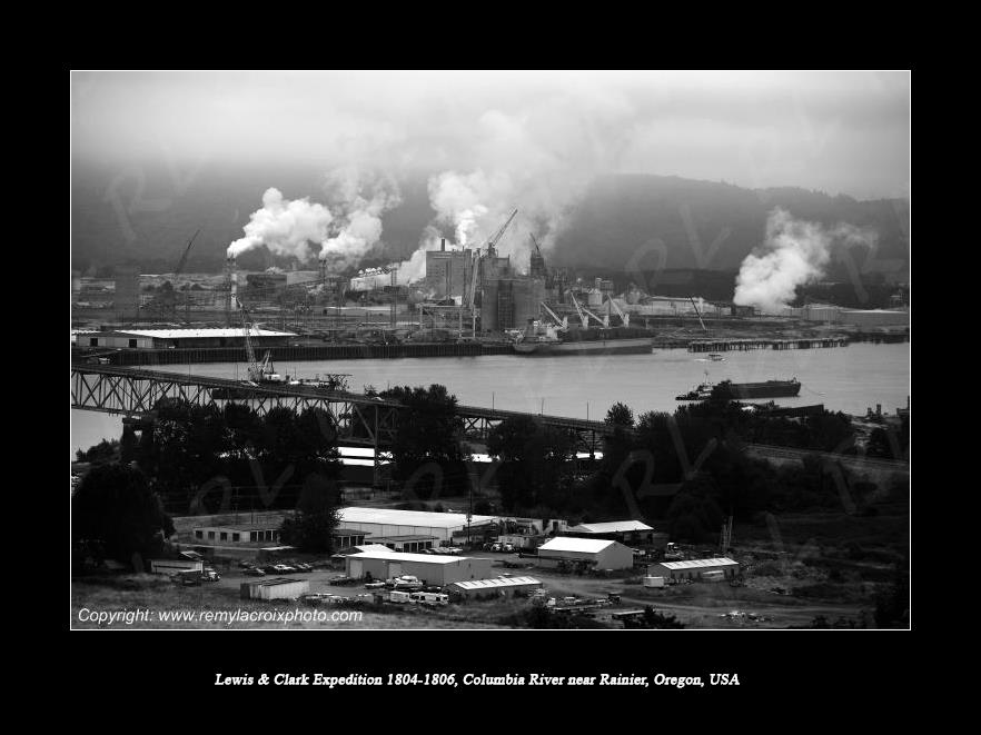Lewis & Clark Expedition 1804-1806 Columbia River Industrial Complex near Rainier Washington USA