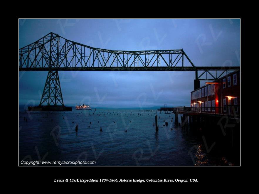 Lewis & Clark Expedition 1804-1806 Columbia River Astoria Bridge Oregon USA