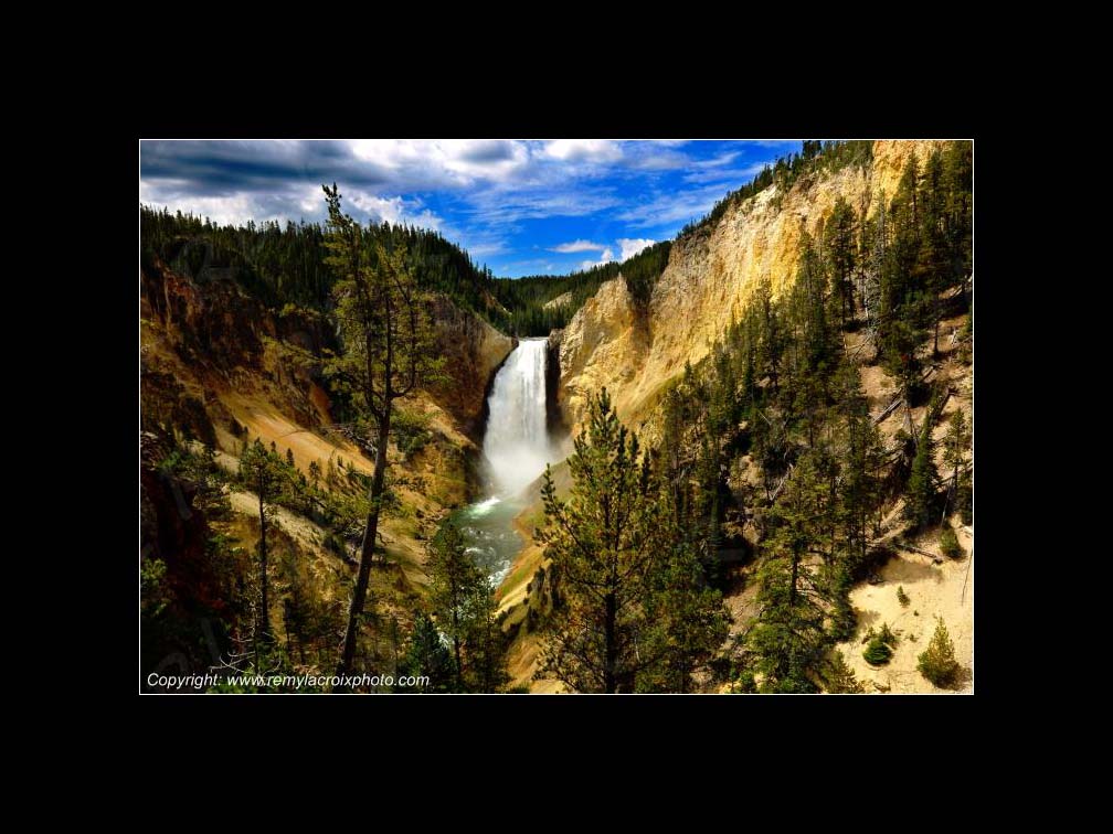 Lewis & Clark Expedition 1804-1806 Lower Falls Yellowstone Canyon Wyoming USA