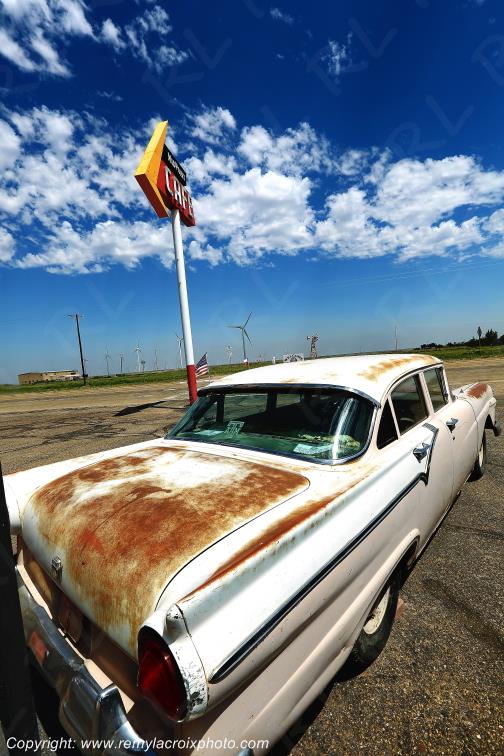 Midpoint Cafe Route 66 Adrian Ford Fairlaine 1957 Texas USA www.remylacroixphoto.com
