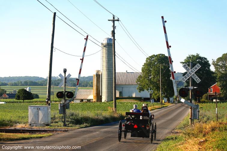 Lancaster Dutch County Amish Buggy Pennsylvania Pennsylvanie USA ww.remylacroixphoto.com