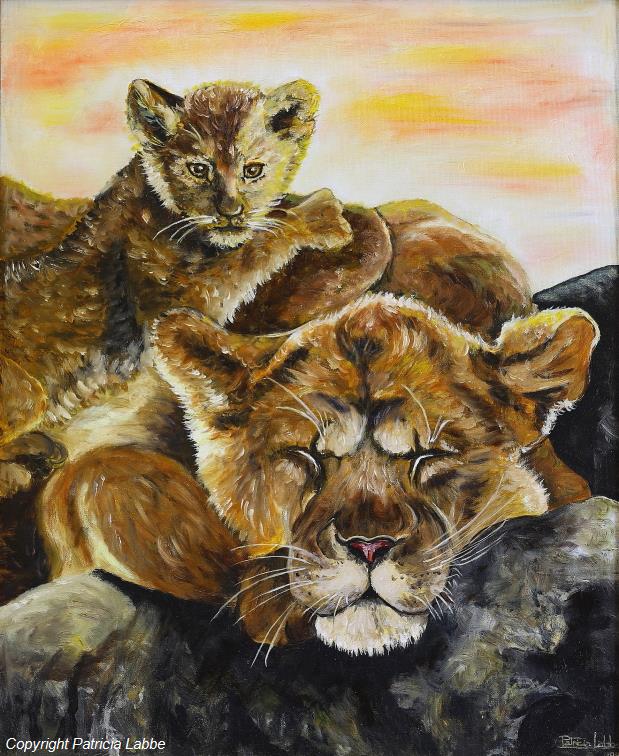 La reine de la brousse - Huile sur carton entoil� - 38x46 cm