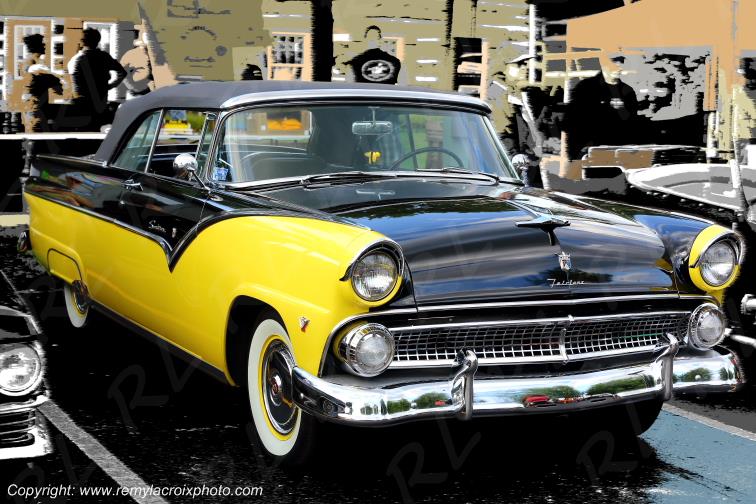 Ford Fairlane Sunliner Convertible 19 55 Indiana USA