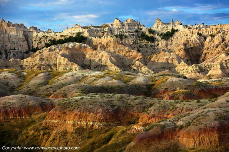 Yellow Mounds Badlands National Park South Dakota USA
