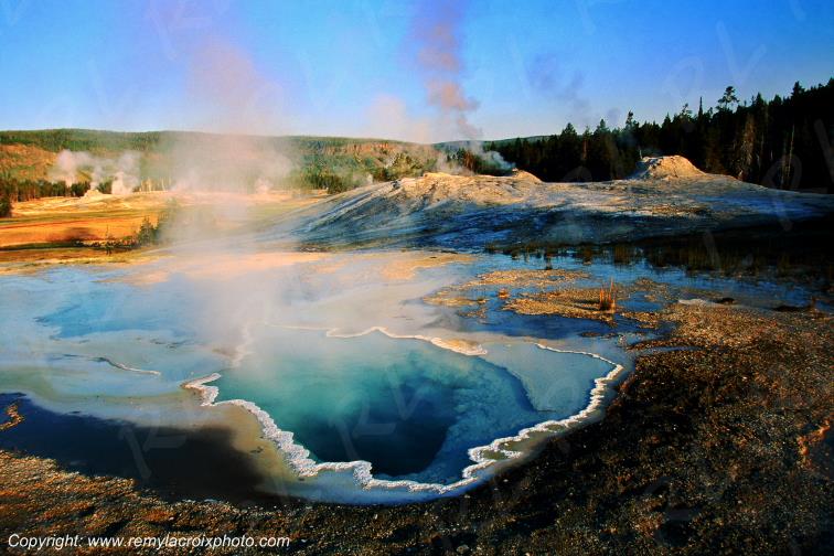 Upper geyser basin Yellowstone National Park Wyoming USA www.remylacroixphoto.com