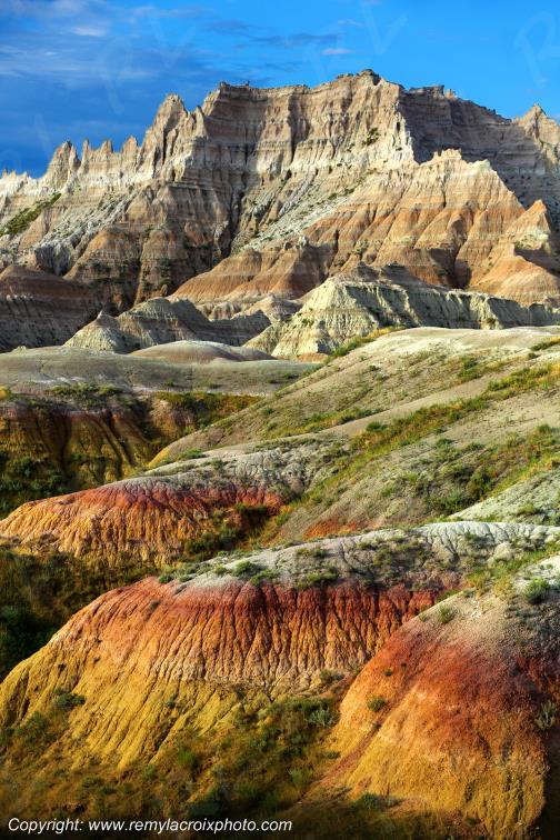 Yellow Mounds Badlands National Park South Dakota USA