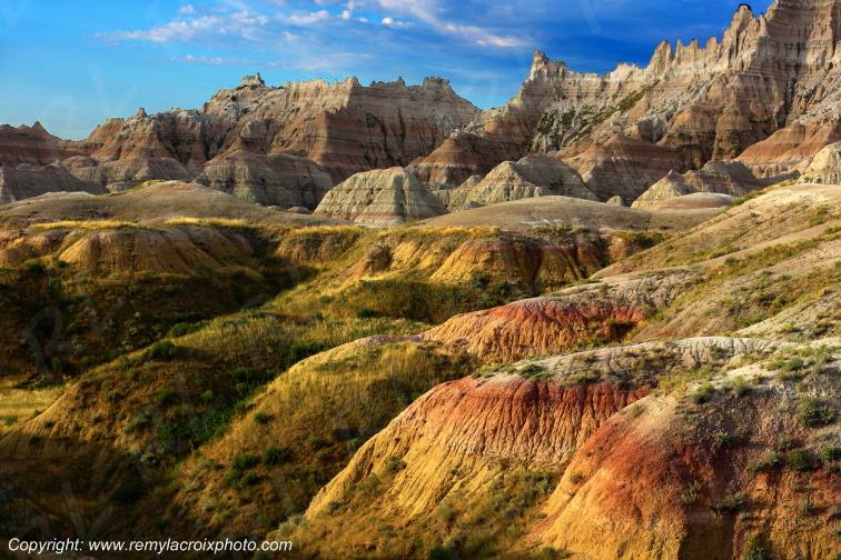 Yellow Mounds Badlands National Park South Dakota USA