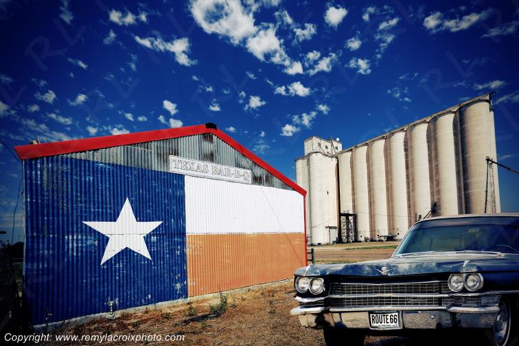 Texas Bar-B-Q Route 66 Cadillac 1963 Adrian Texas USA www.remylacroixphoto.com