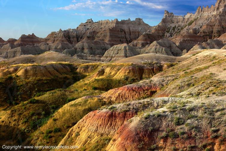 Yellow Mounds Badlands National Park South Dakota USA