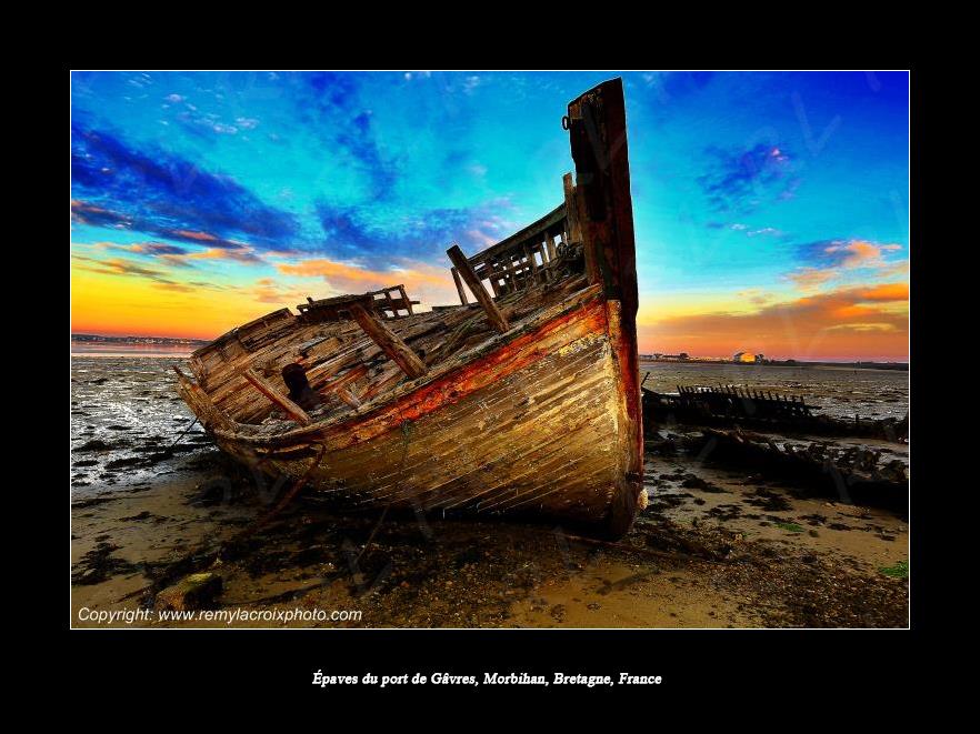 �paves b�teaux port de G�vres Morbihan France