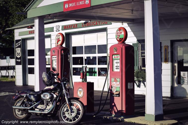 Harley Davidson The Ambler Becker Texaco Station Dwight Illinois USA www.remylacroixphoto.com