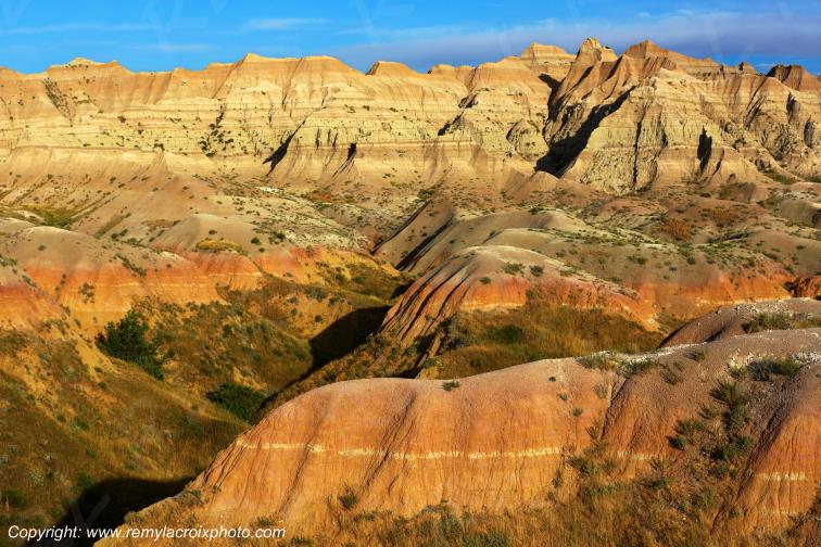 Yellow Mounds Badlands National Park South Dakota USA